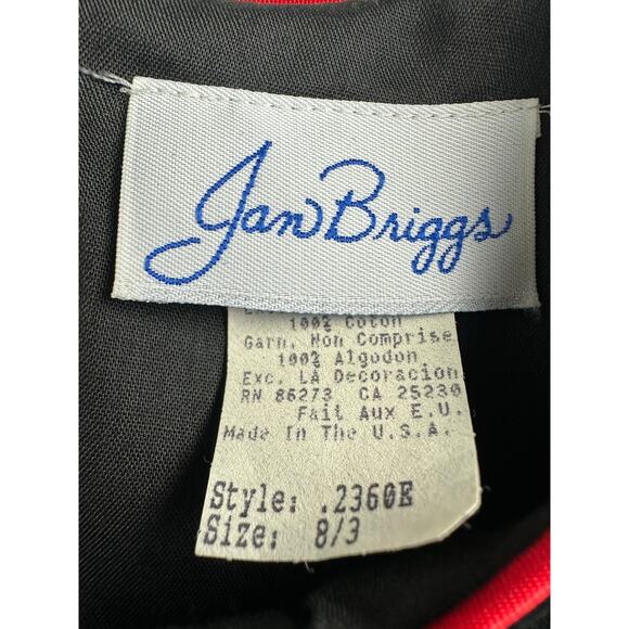 VTG Jan Briggs Size Small Medium Embroidered Roses Black Velvet Dress Retro 90s - Picture 6 of 13